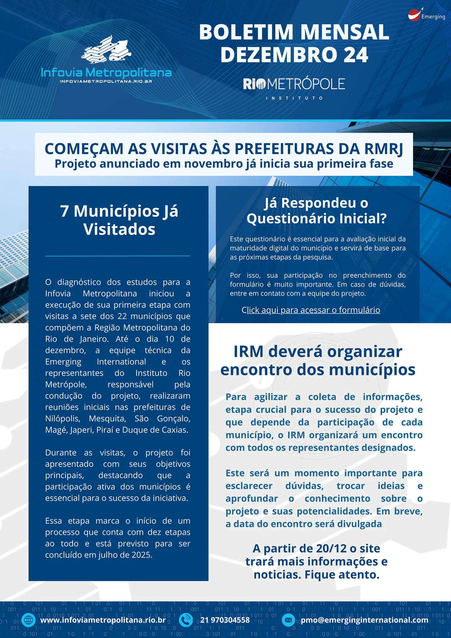 boletim mensal de dezembro de 2024 do projeto infovia metropolitana