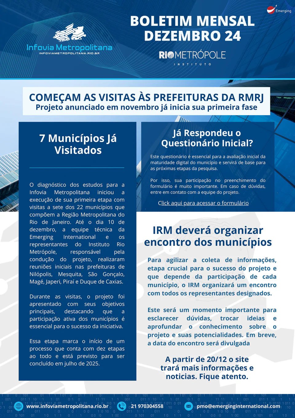 boletim mensal de dezembro de 2024 do projeto infovia metropolitana